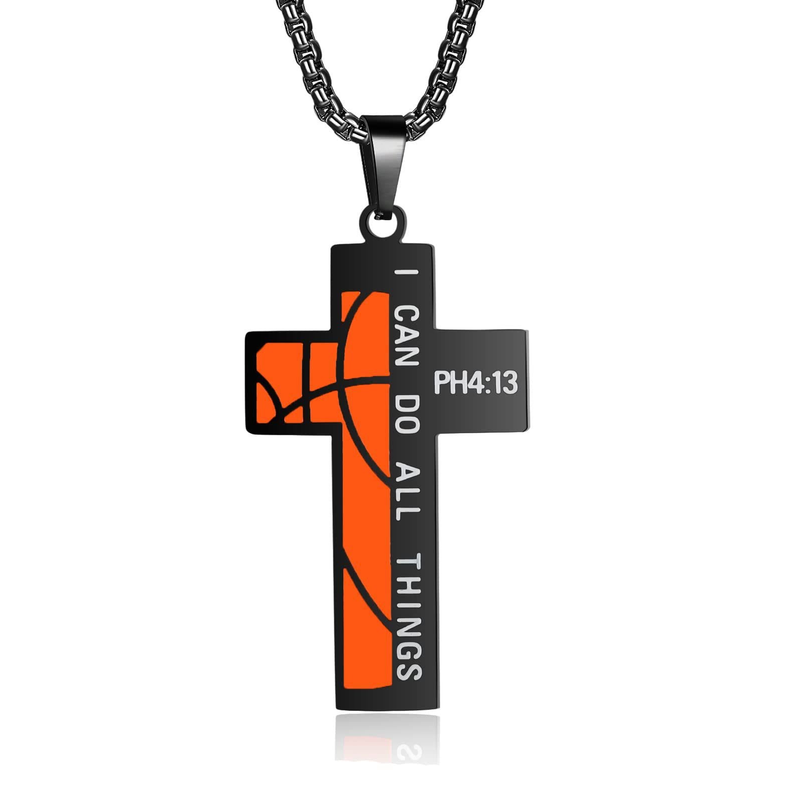 Collar de Cruz de Rugby/Baloncesto: Devoción para Amantes del Deporte