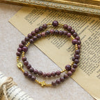 Pulsera Rosario Multicapa de Madera de Perilla con Cuentas Terrosas y la Virgen