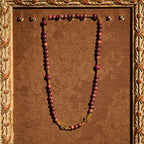 Pulsera Rosario Multicapa de Madera de Perilla con Cuentas Terrosas y la Virgen