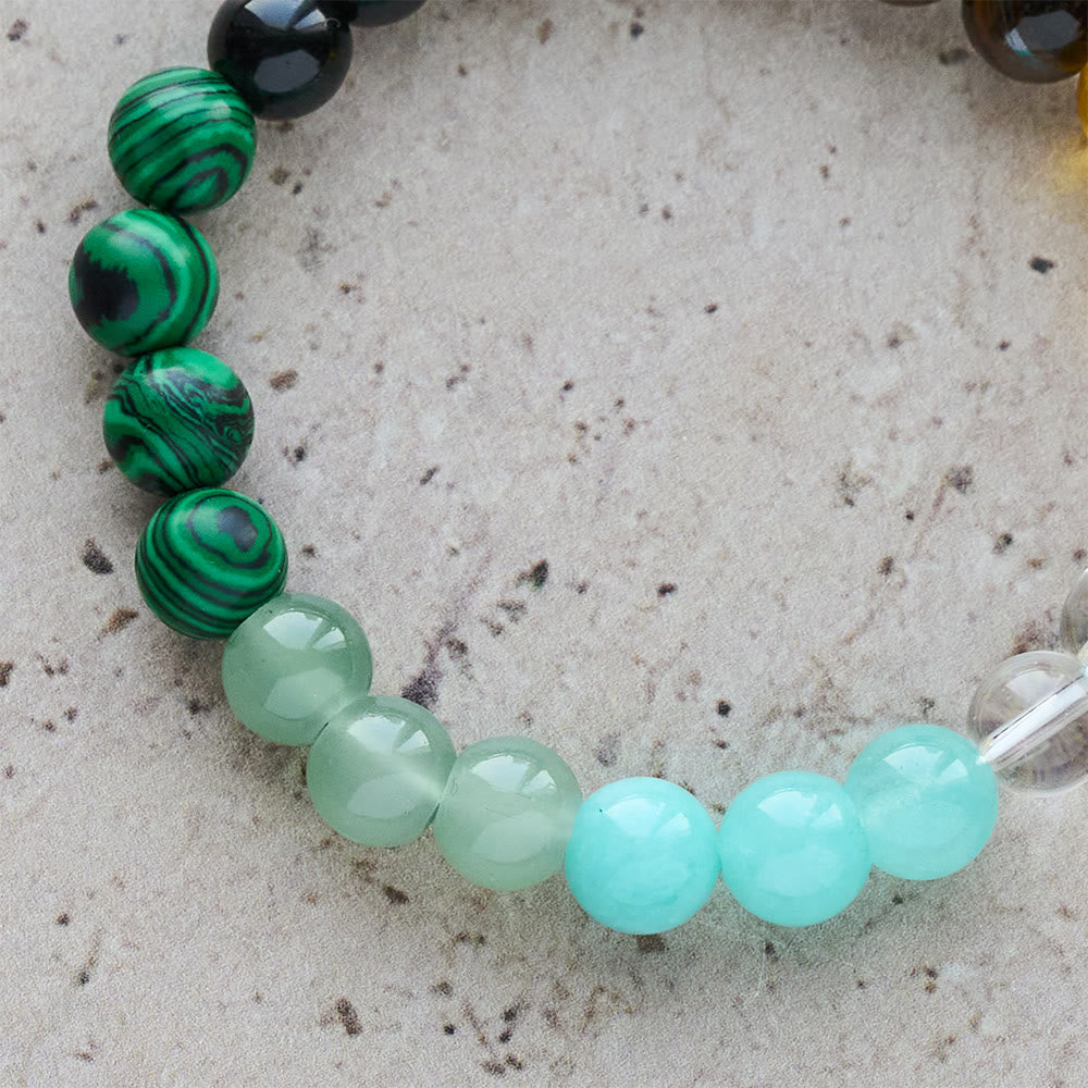 Pulsera de Fe con Piedras Naturales Variadas y Cruz: Una Fe que Brilla con Naturalidad