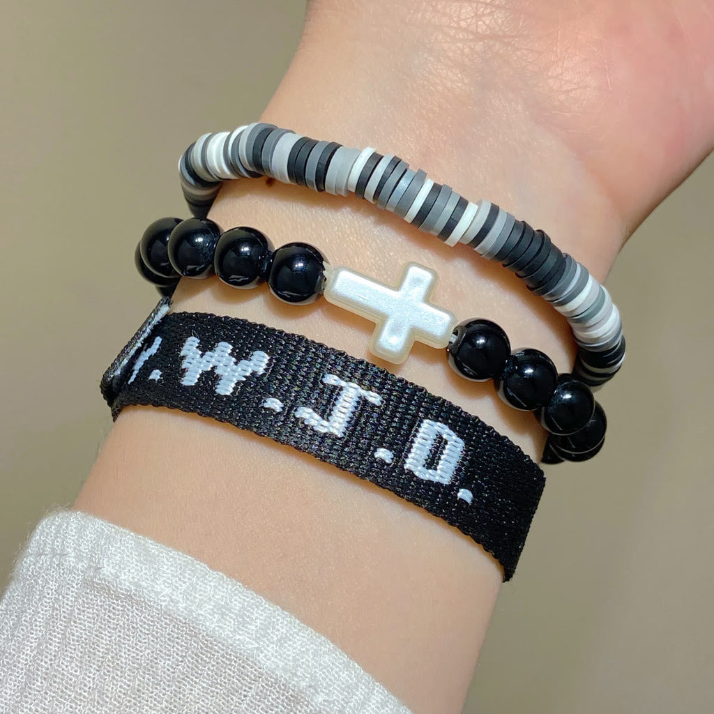 Pulsera de Fe con Cuenta de Cruz y Tarjeta WWJD: Recuerdo Listo para Regalar
