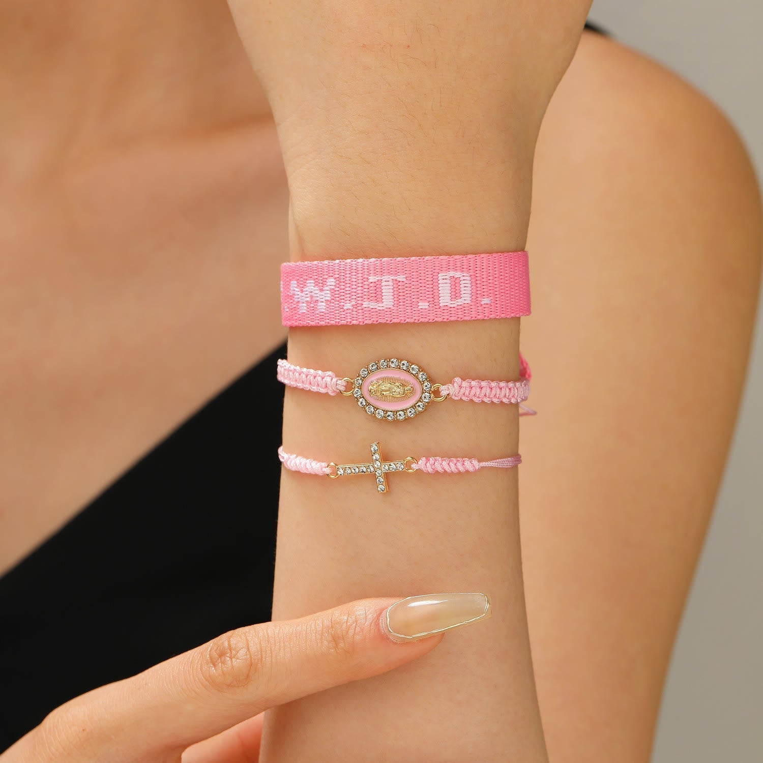 Pulsera de Fe con Cuenta de Cruz y Tarjeta WWJD: Recuerdo Listo para Regalar