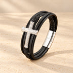 Three-Style Cross Leather Bracelet
