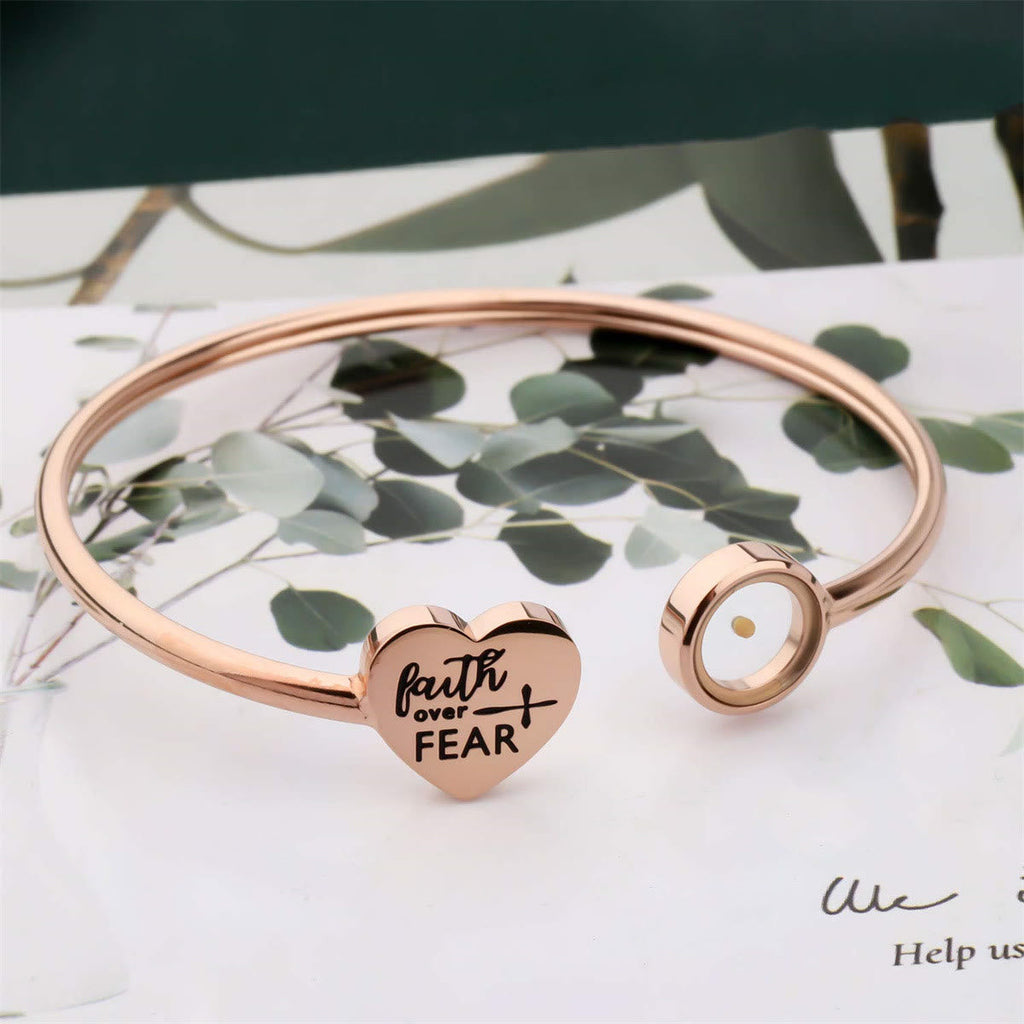 Brazalete Semilla de Mostaza "Fe Sobre Miedo" en 3 Colores: Recordatorio Firme de Esperanza