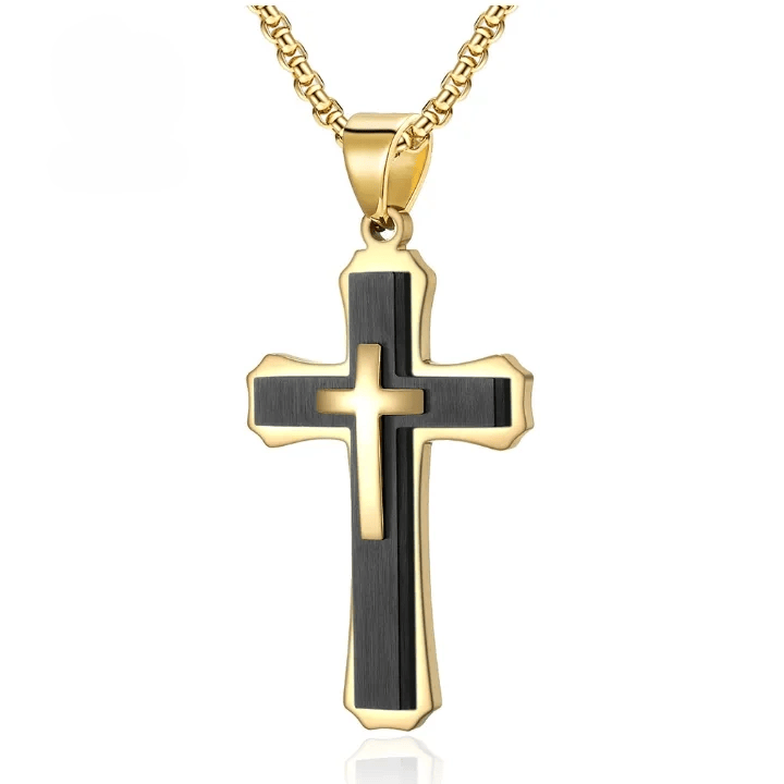Collar de Cruz de Tres Capas: Fe Personalizada para el Día a Día