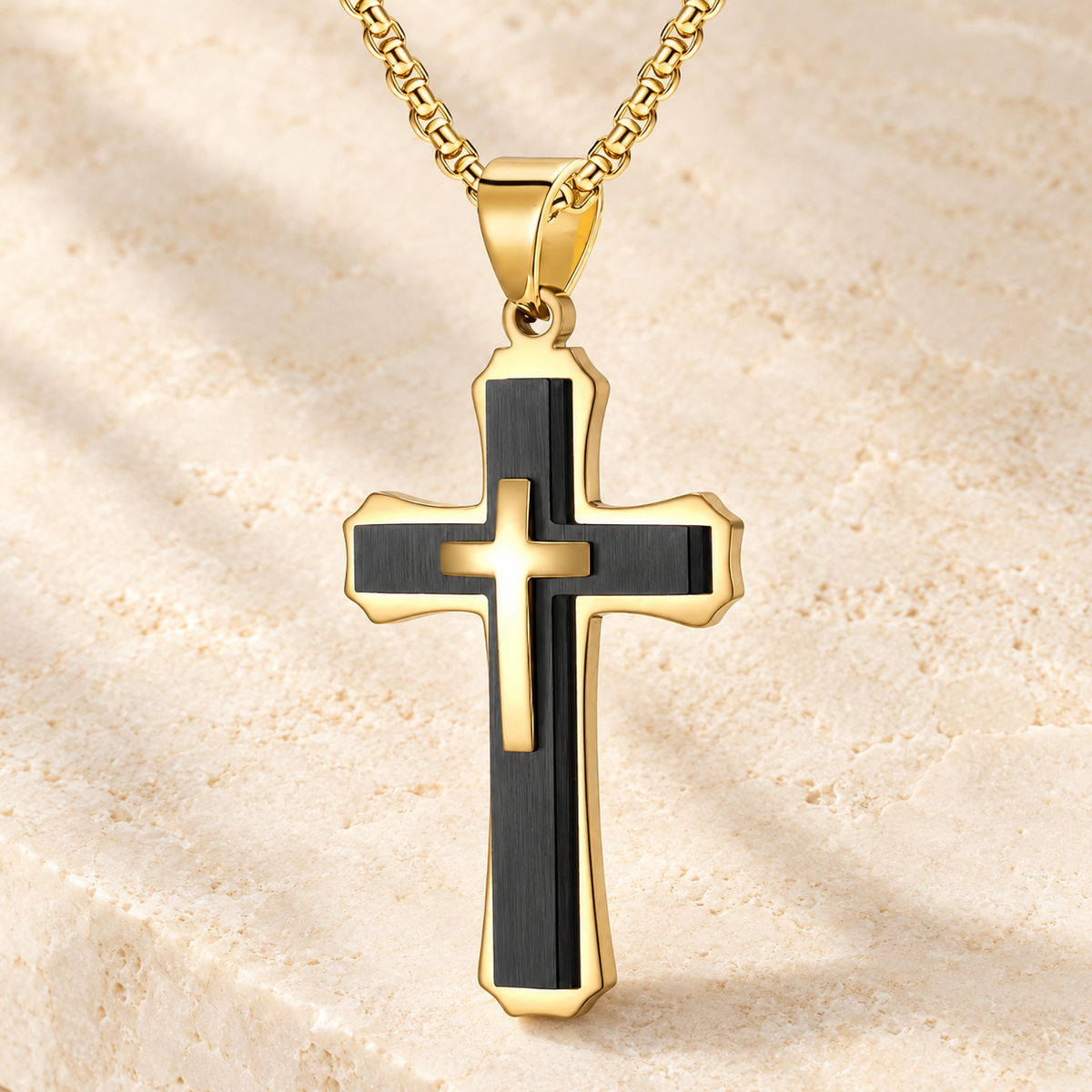 Three-Layer Cross Necklace
