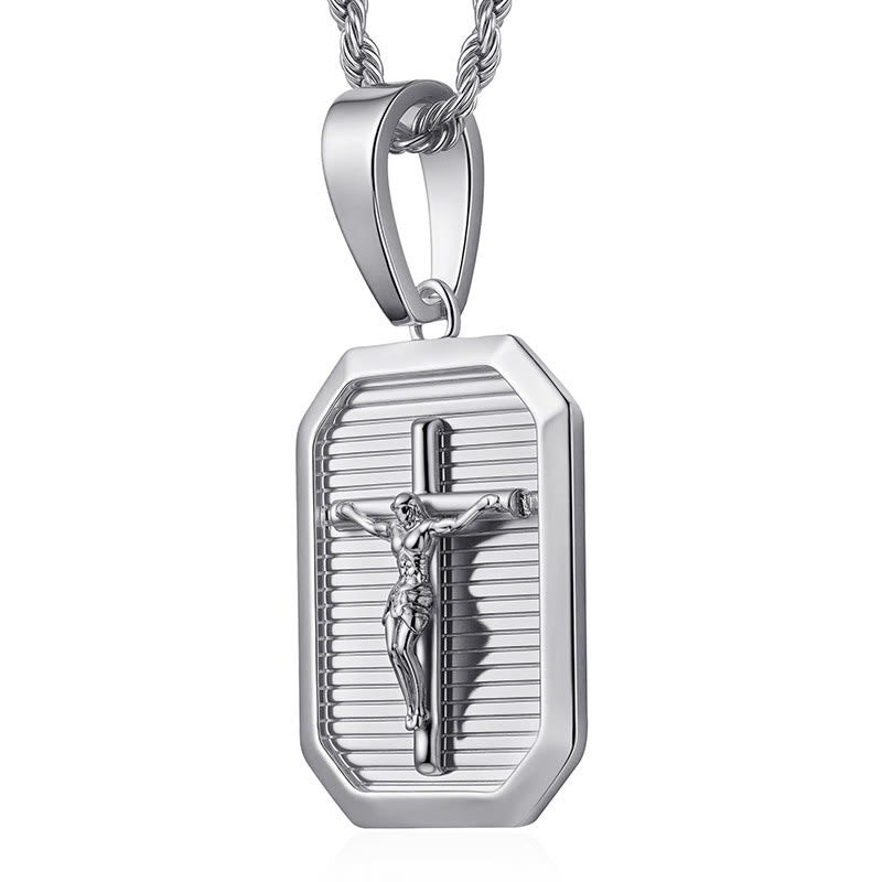 Collar Placa Militar con Crucifijo: Su Sacrificio Cerca de tu Corazón
