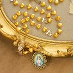 Set de Rosario y Pulsera de Cuentas de Corazón Amarillo: Compañero de Gracia Diaria