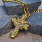 Collar de Cruz "Gracia y Gloria" con Resplandor Barroco en Dos Colores