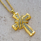 Collar de Cruz "Gracia y Gloria" con Resplandor Barroco en Dos Colores