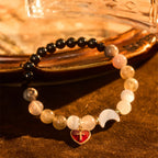 Pulsera Degradada de Marea con Cruz de Corazón Rojo: Una Fe que Nunca se Apaga