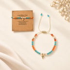 Natural Stone & Cross Bracelet with Bible Card Series