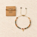 Natural Stone & Cross Bracelet with Bible Card Series