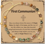 Pulsera de Piedra Natural y Cruz con Serie de Tarjetas Bíblicas: Devoción para Momentos Especiales