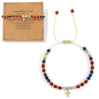 Pulsera de Piedra Natural y Cruz con Serie de Tarjetas Bíblicas: Devoción para Momentos Especiales