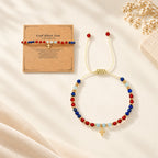 Natural Stone & Cross Bracelet with Bible Card Series
