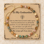 Natural Stone & Cross Bracelet with Bible Card Series