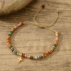 Pulsera de Piedra Natural y Cruz con Serie de Tarjetas Bíblicas: Devoción para Momentos Especiales