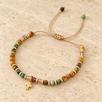 Natural Stone & Cross Bracelet with Bible Card Series