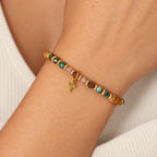 Natural Stone & Cross Bracelet with Bible Card Series