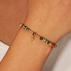 Pulsera de Piedra Natural y Cruz con Serie de Tarjetas Bíblicas: Devoción para Momentos Especiales