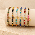 Natural Stone & Cross Bracelet with Bible Card Series