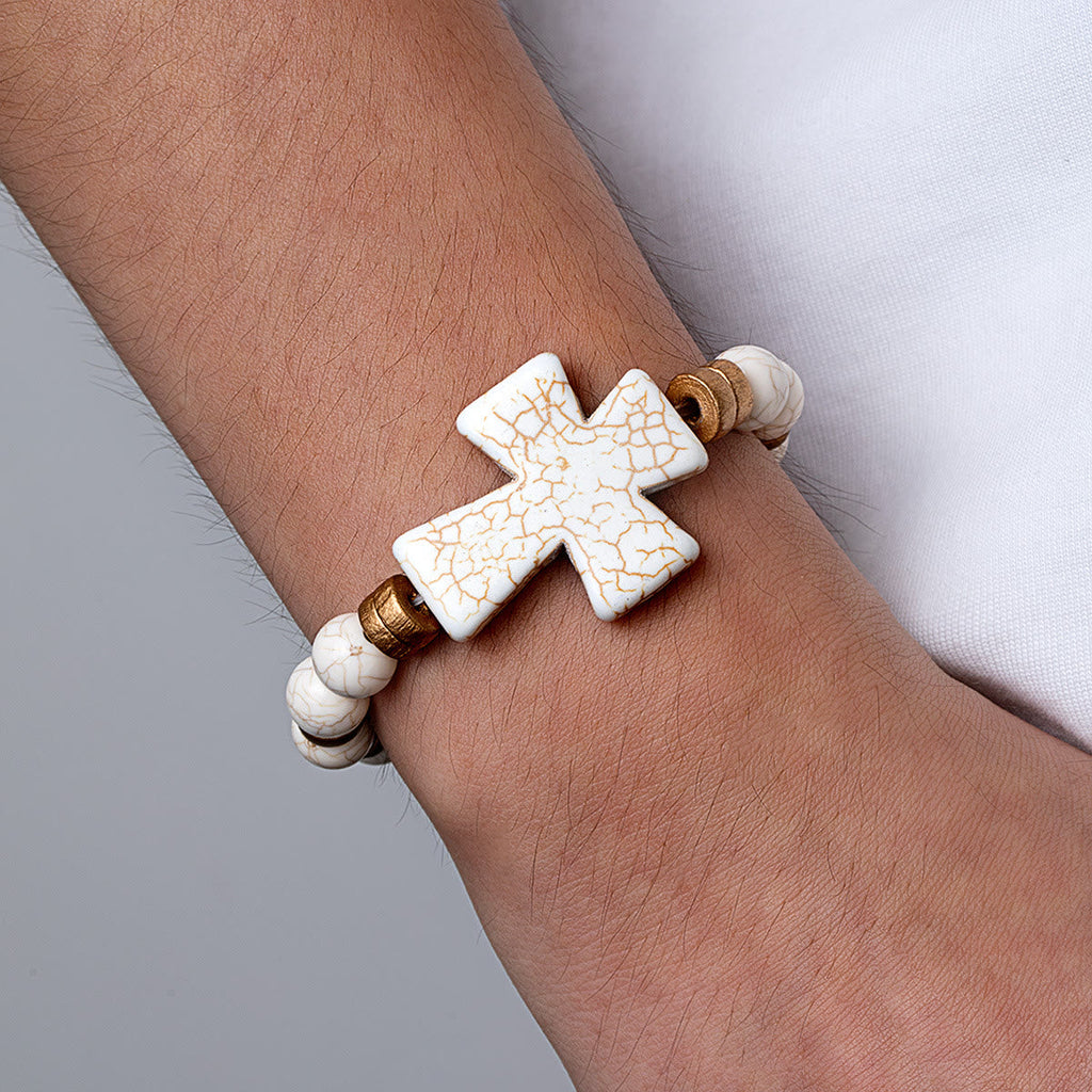 Pulsera de Cruz Texturizada Multiestilo: Devoción Marcada para el Día a Día