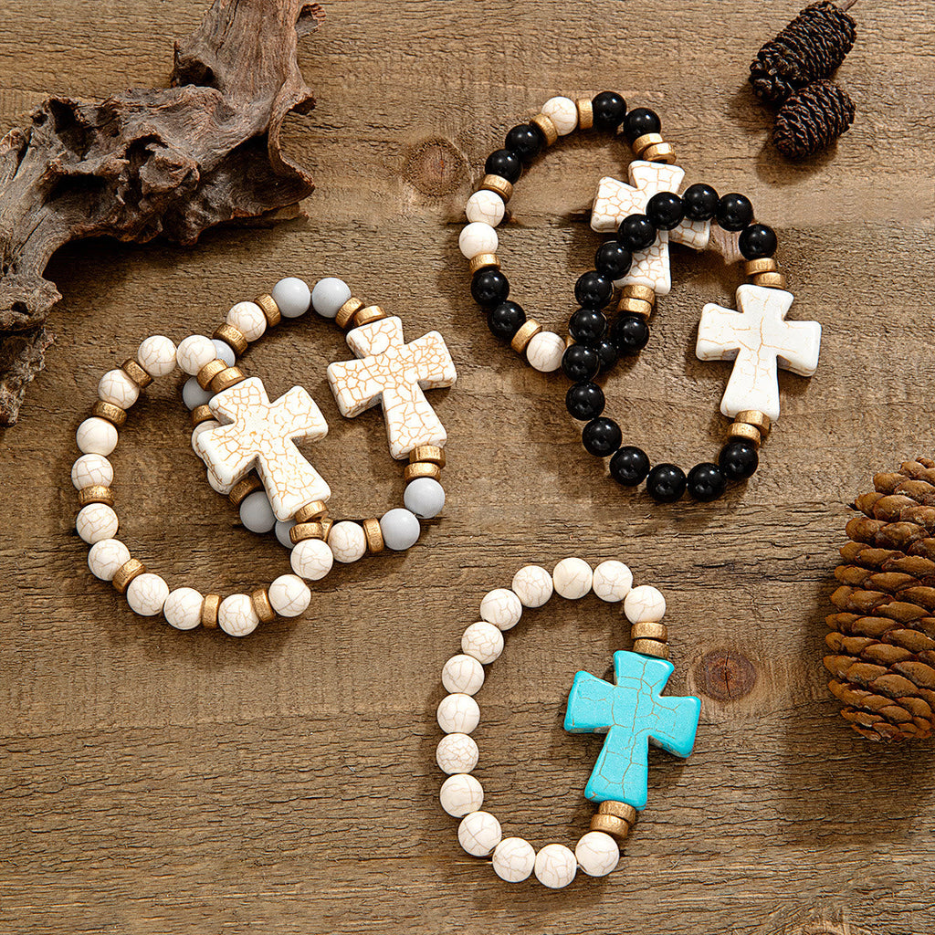 Pulsera de Cruz Texturizada Multiestilo: Devoción Marcada para el Día a Día