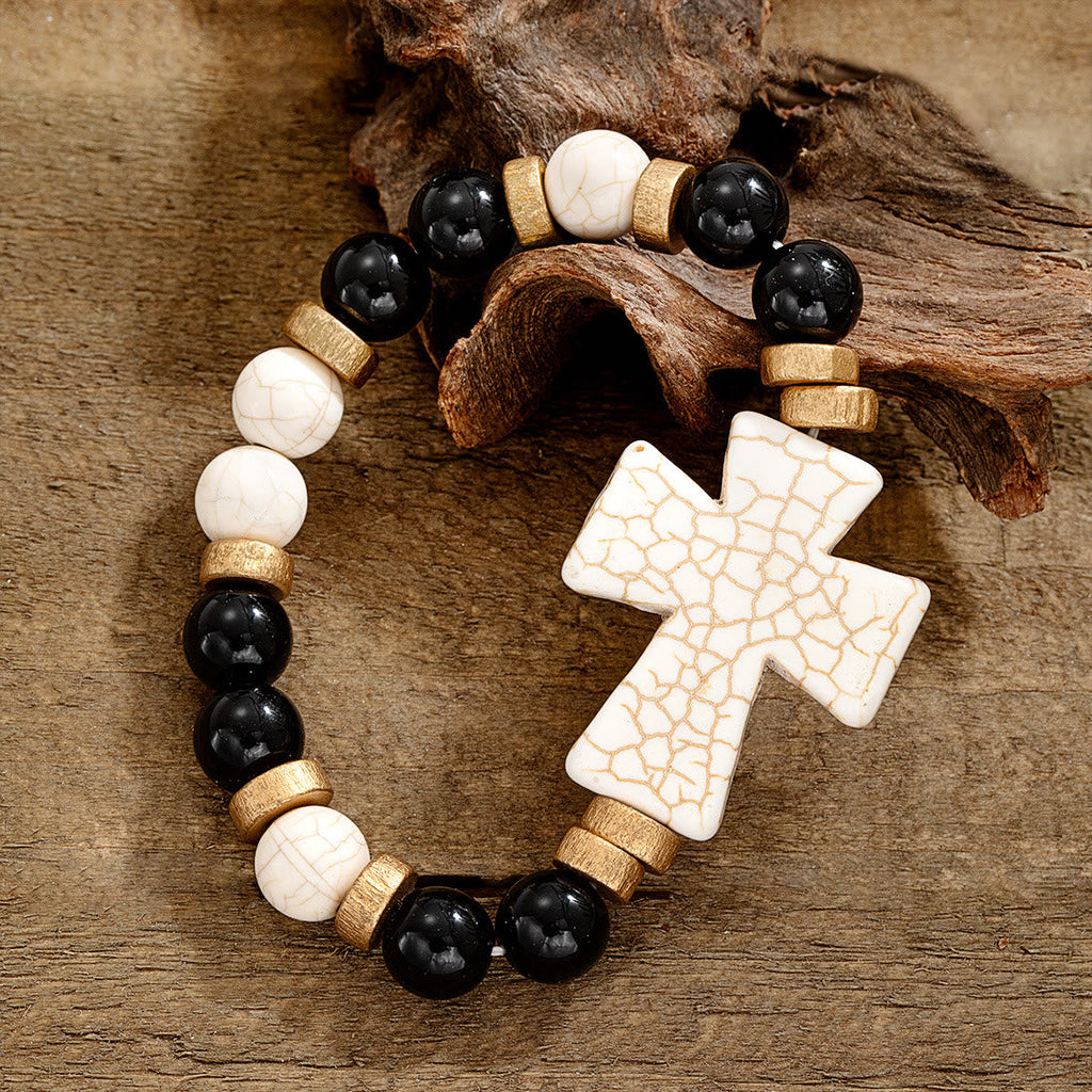 Pulsera de Cruz Texturizada Multiestilo: Devoción Marcada para el Día a Día