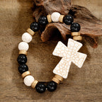 Pulsera de Cruz Texturizada Multiestilo: Devoción Marcada para el Día a Día