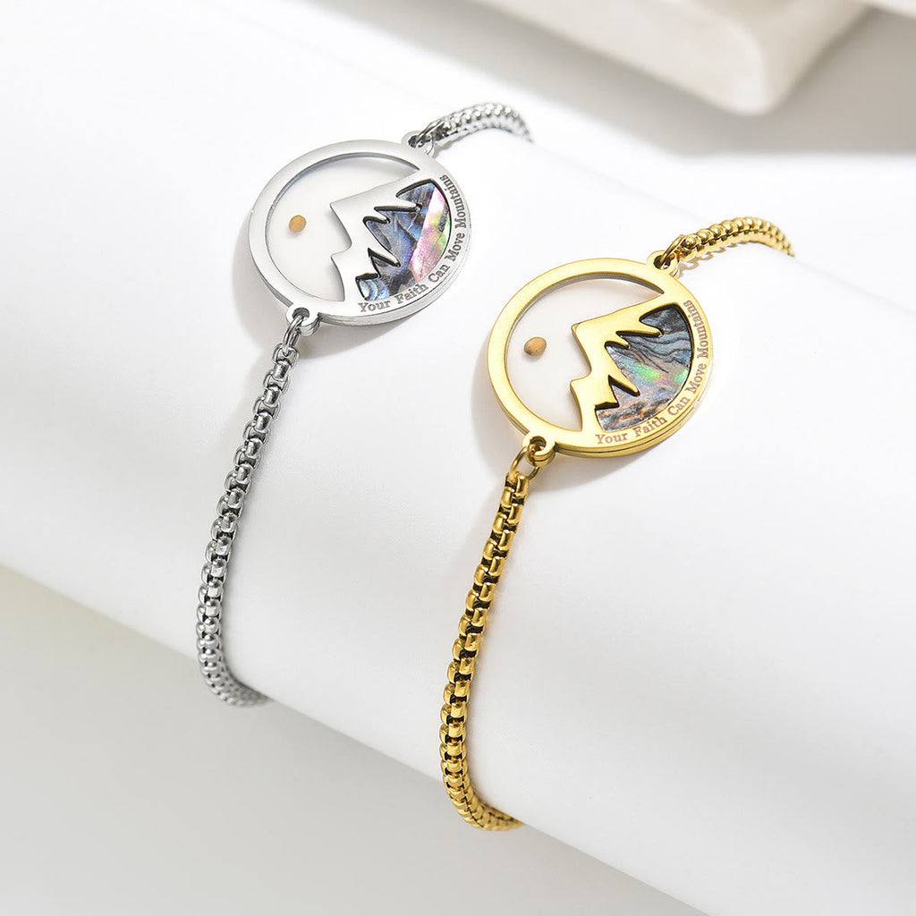 Pulsera de Semilla de Mostaza y Montaña en 2 Colores: Fe Firme para el Día a Día