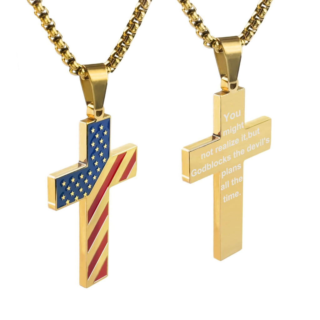 Collar de Cruz Tricolor con Bandera y Escritura: Expresión Patriótica