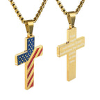 Collar de Cruz Tricolor con Bandera y Escritura: Expresión Patriótica