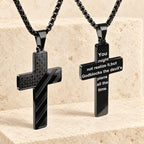 Tri-Color Cross Necklace with American Flag & Scripture
