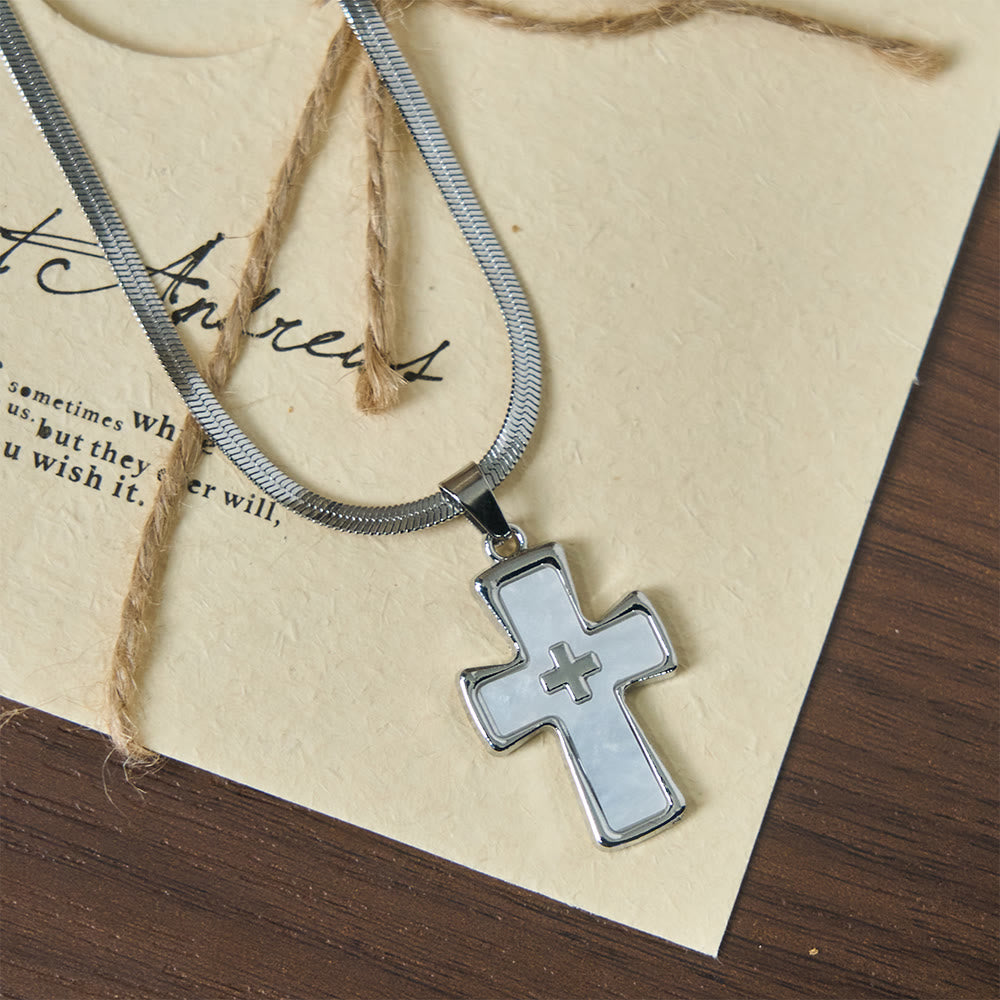 Collar de Doble Cruz en Dos Colores: Fe Firme para el Día a Día