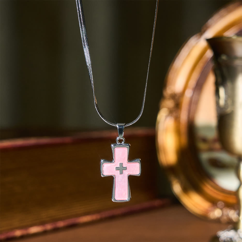 Collar de Doble Cruz en Dos Colores: Fe Firme para el Día a Día