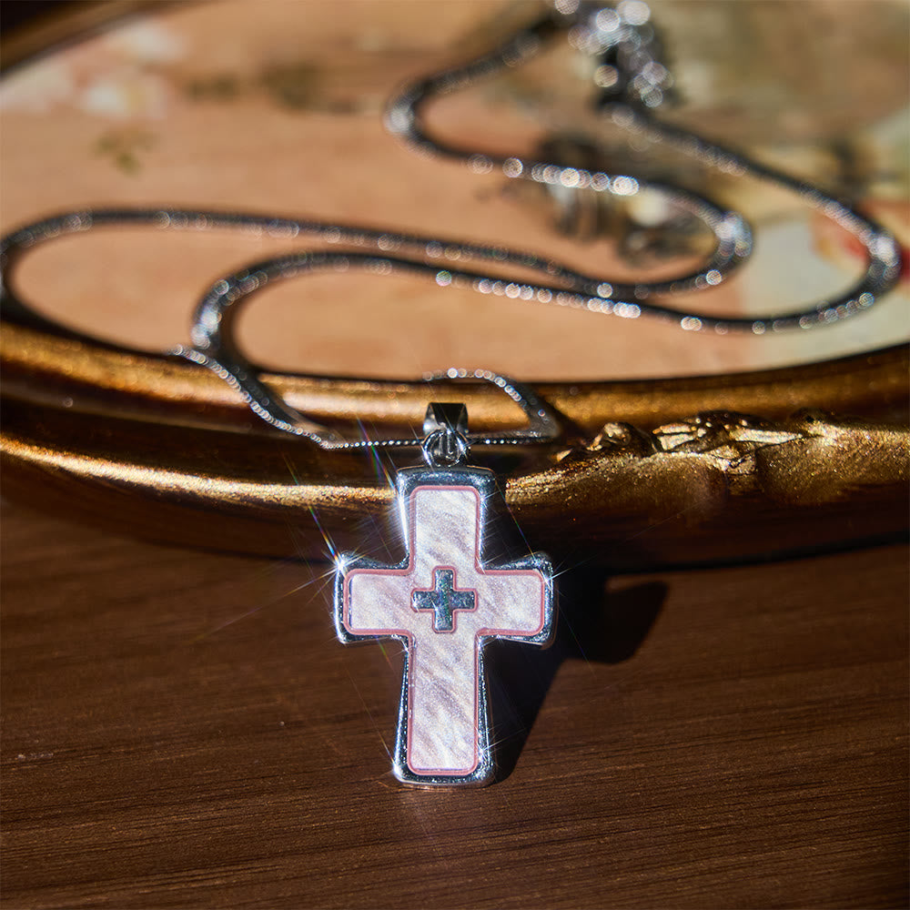 Collar de Doble Cruz en Dos Colores: Fe Firme para el Día a Día