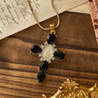 Luminous Our Lady Cross with Zircon Necklace
