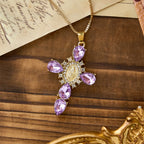 Luminous Our Lady Cross with Zircon Necklace