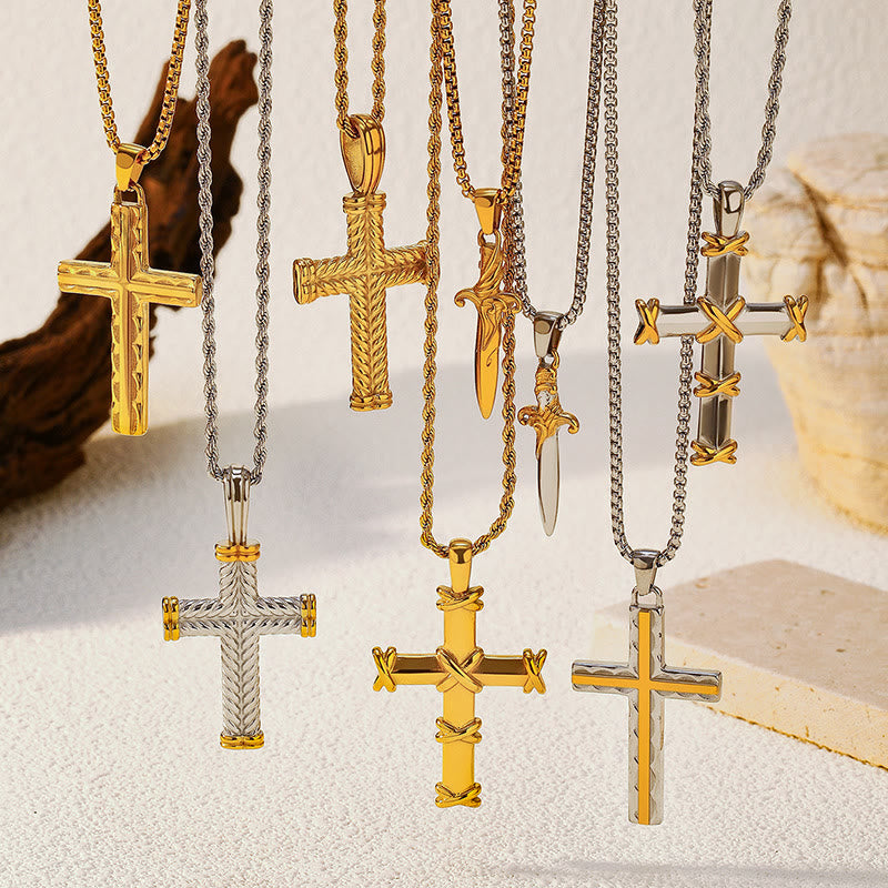 Collar de Cruz Multidiseño: Recordatorio Sereno de Su Fidelidad