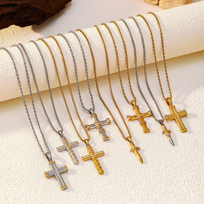 Collar de Cruz Multidiseño: Recordatorio Sereno de Su Fidelidad
