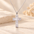 Sparkling Zircon Cross Pendant Necklace