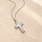 Sparkling Zircon Cross Pendant Necklace
