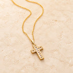 Sparkling Zircon Cross Pendant Necklace