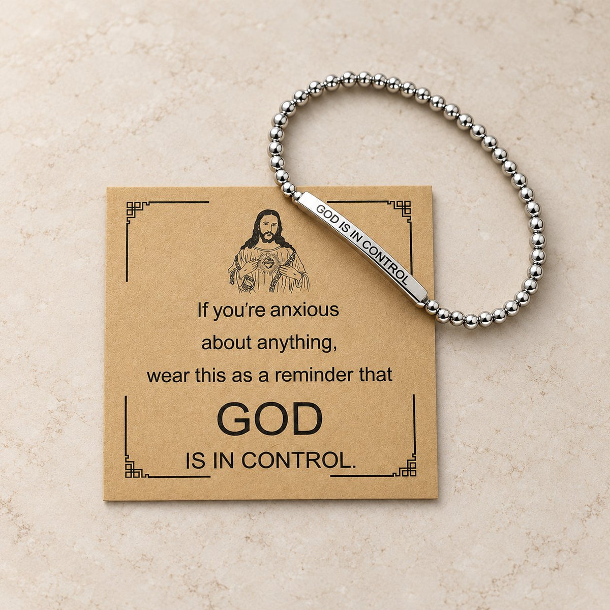 GOD IS IN CONTROL Beaded Bracelet