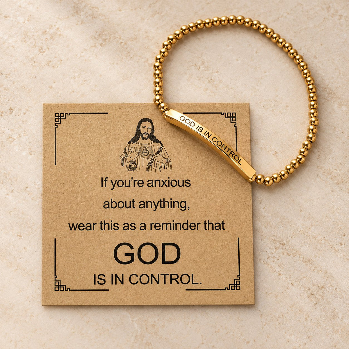 GOD IS IN CONTROL Beaded Bracelet