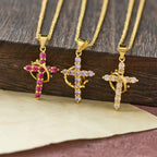 Collar de Cruz Símbolo de Fe con Piedra del Mes