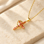Faith-Symbol Cross Necklace with Monthly Birthstone Accents