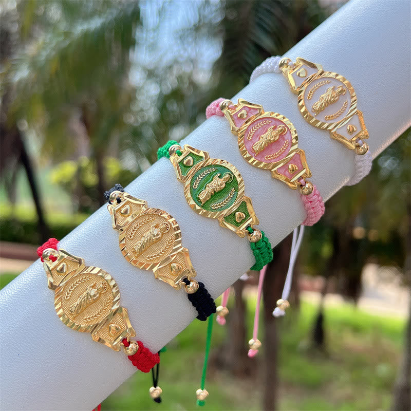 Pulsera de la Virgen de Varios Cordones: Recordatorio de Su Cuidado