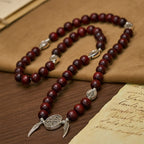 Pulsera de Cuentas de Madera Doble Guardián con San Benito y Medalla Milagrosa